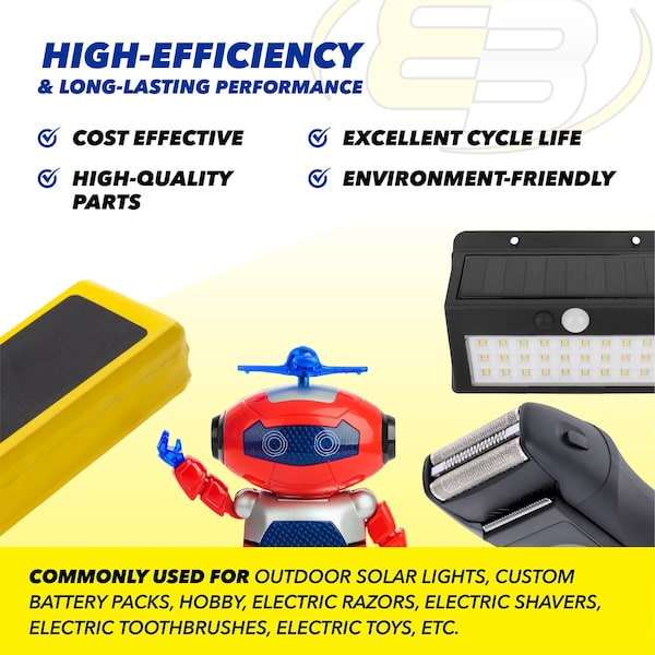 Exell Battery 2/3AA NiMH 700mAh 1.2V Flat top Rechargeable Battery - EBC-506-0