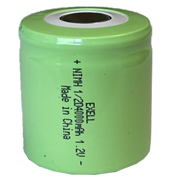 Exell Battery 1/2D Rechargeable Battery 4000mAh 1.2V Flat Top  for LED Lights, Tools, Meters - EBC-554-0
