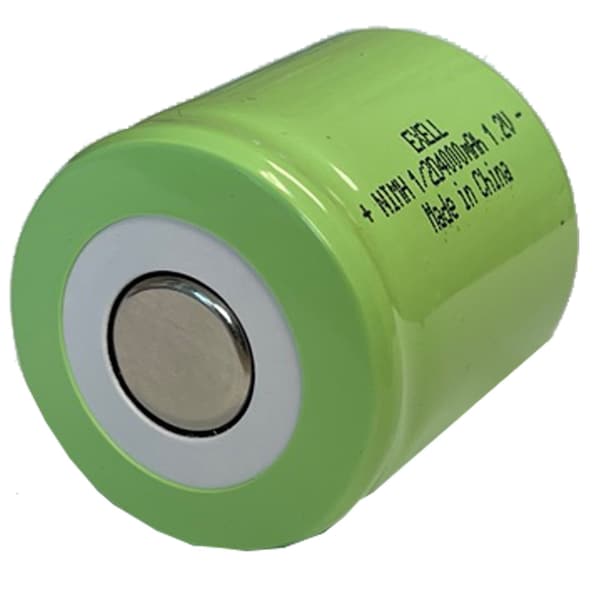 Exell Battery 1/2D Rechargeable Battery 4000mAh 1.2V Flat Top  for LED Lights, Tools, Meters - EBC-554-0