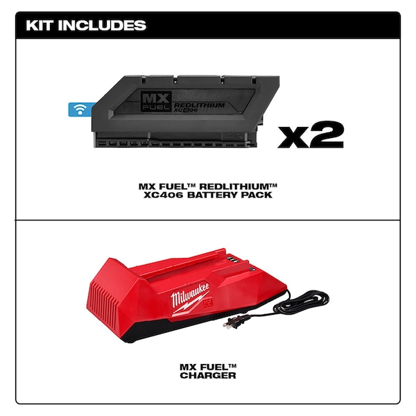 Milwaukee Tool MX FUEL REDLITHIUM XC406 Battery and Charger Expansion Kit - MXFC-2XC