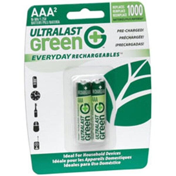 Nabc NABC / Saft / Again & Again ULGED2AAA AAA UL Green Pre-Charged Rechargeable NiMH Batteries - 750mAh 2-Pack - ULGED2AAA