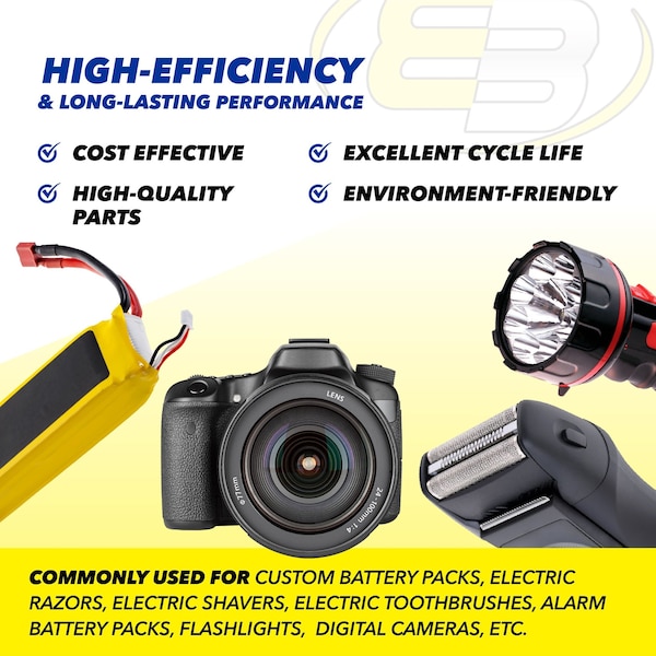 Exell Battery 1.2V AA 2200mAh Rechargeable NIMH Flat Top Battery - EBC-502-0