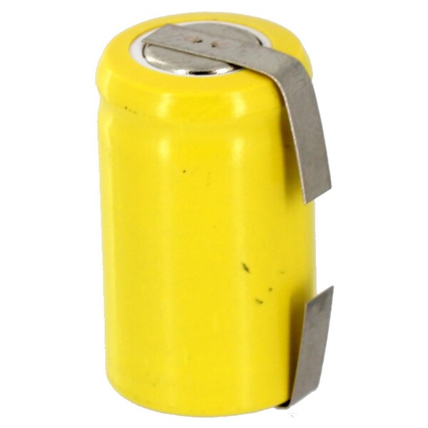 Exell Battery 1/2AA NiCD 300mAh 1.2V Flat top Rechargeable Battery with Tabs - EBC-305-1