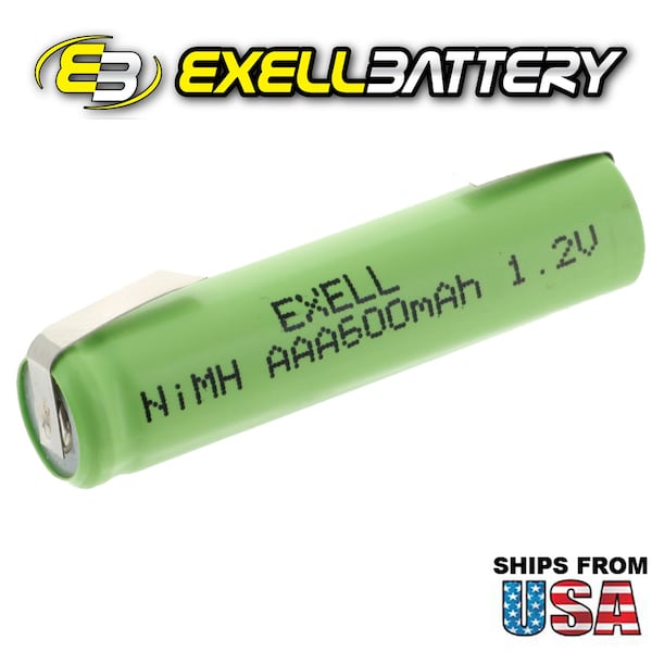 Exell Battery 1.2V NIMH AAA 600mAh Rechargeable Battery w/ Tabs - EBC-521-1
