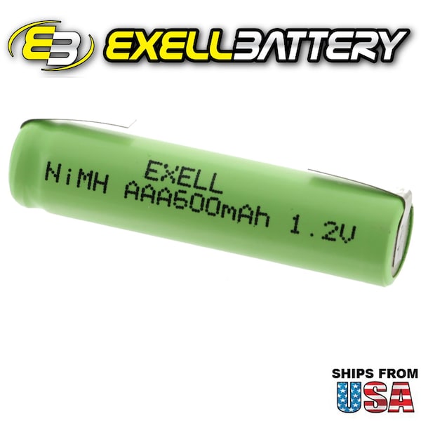 Exell Battery 1.2V NIMH AAA 600mAh Rechargeable Battery w/ Tabs - EBC-521-1