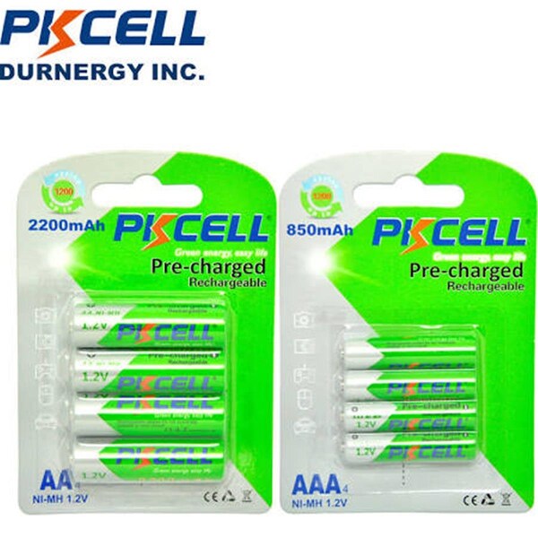 Pkcell 1.2V Precharged Low Self Discharge Rechargeable AAA Battery with 850 mAh, 4PK - PK130275