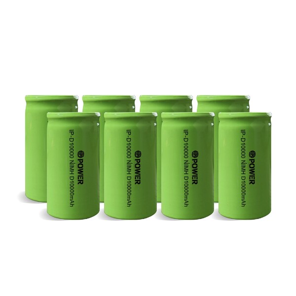 Ip Power D Rechargeable Ni-Mh 10000mAh 1.2V Battery  8PK - IP-NH-D-10000-FT-8