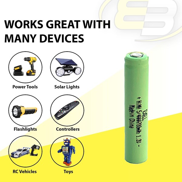 Exell Battery 5/4AAA Size 1.2V 700mAh NiMH Rechargeable Battery Flat Top - EBC-523-0