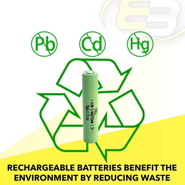 Exell Battery 5/4AAA Size 1.2V 700mAh NiMH Rechargeable Battery Flat Top - EBC-523-0