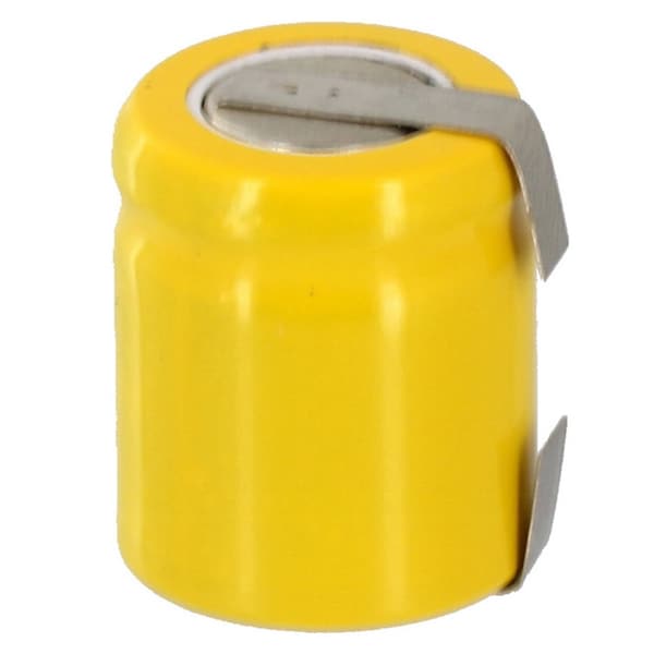 Exell Battery 1/3AA NiCD 200mAh 1.2V Flat top Rechargeable Battery with Tabs - EBC-306-1