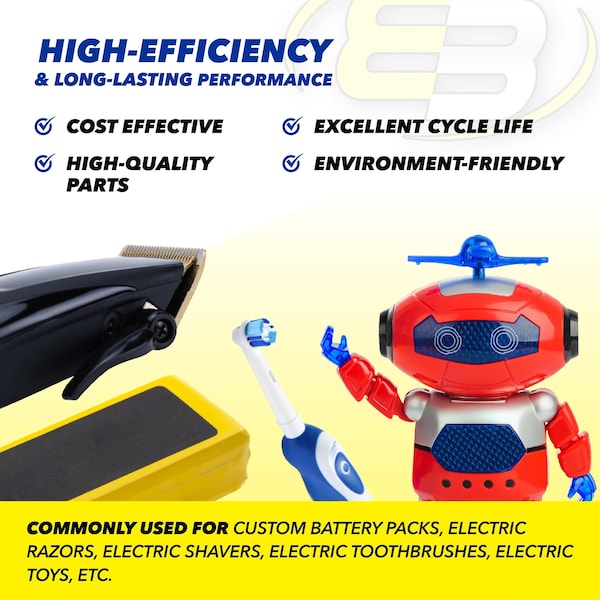 Exell Battery C Size 1.2V 3000mAh NiCD Rechargeable Battery with Tabs - EBC-335-1