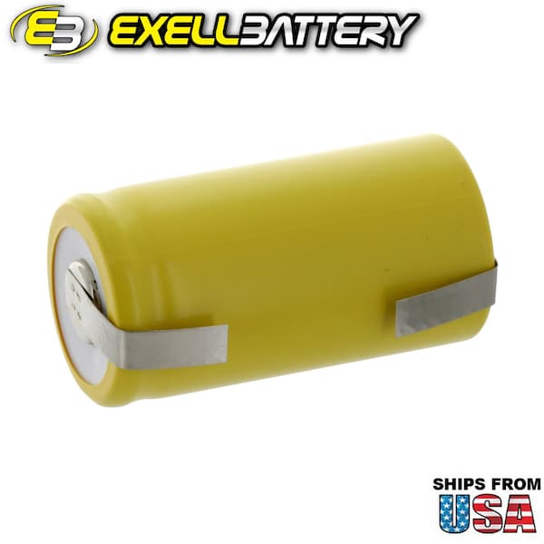 Exell Battery C Size 1.2V 3000mAh NiCD Rechargeable Battery with Tabs - EBC-335-1