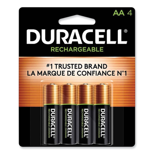 Duracell Rechargeable StayCharged NiMH Batteries, AA, PK4 - DX1500B4N
