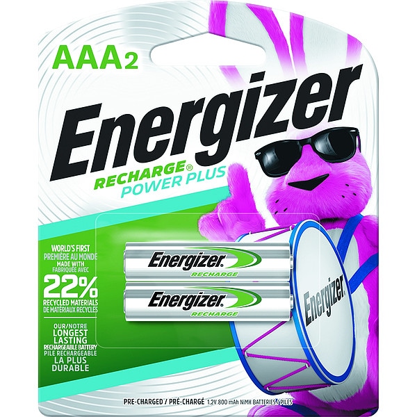 Energizer Precharged Recharg Battery, AAA, NiMh, PK2 - NH12BP-2