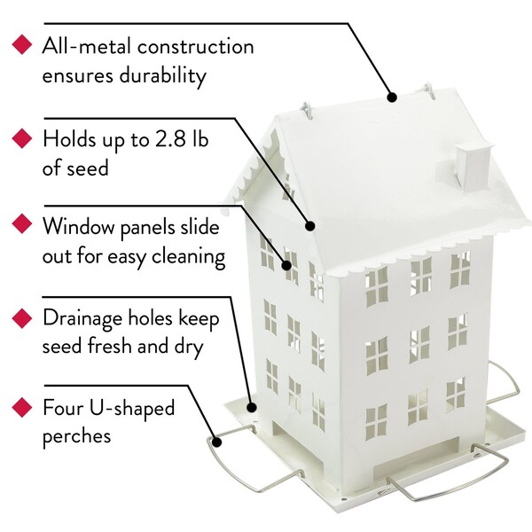 Perky-Pet Perky-Pet Wild Bird 2.8 lb Metal Farmhouse Bird Feeder 4 ports - WFH001