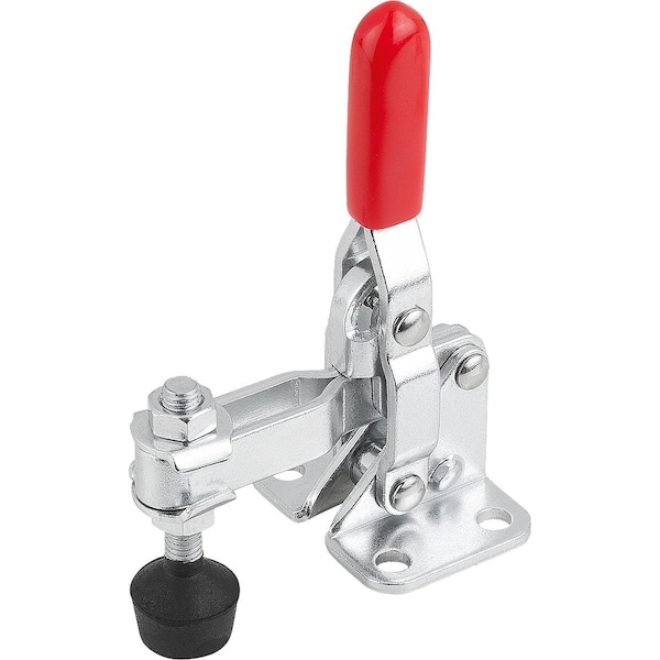 Kipp Toggle Clamp Vertical Std, Horizontal Foot F2=1000, Adjustable Clamping Spind M05X37, Steel Electro - K1256.01000