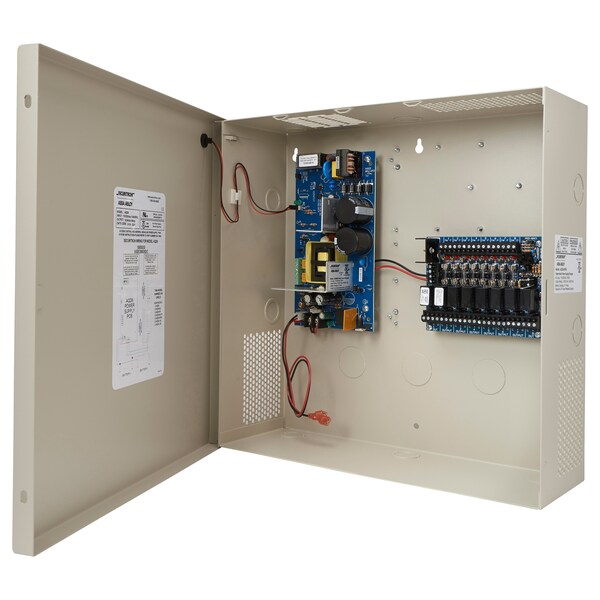 Securitron 6A Power Supply, Gray, Includes Enclosure, 8, Fused - AQD6-8F8R1