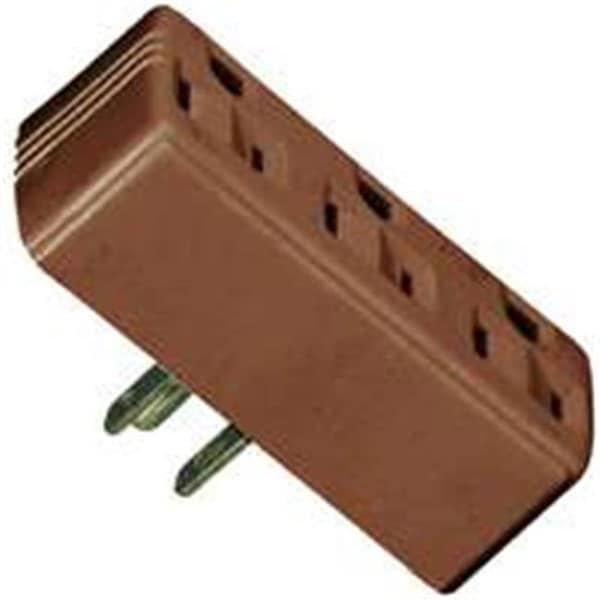 Eaton Wiring Devices Cooper Wiring 1147B-BOX 3 Wire Outlet Ground Adapter - Brown - 4859450