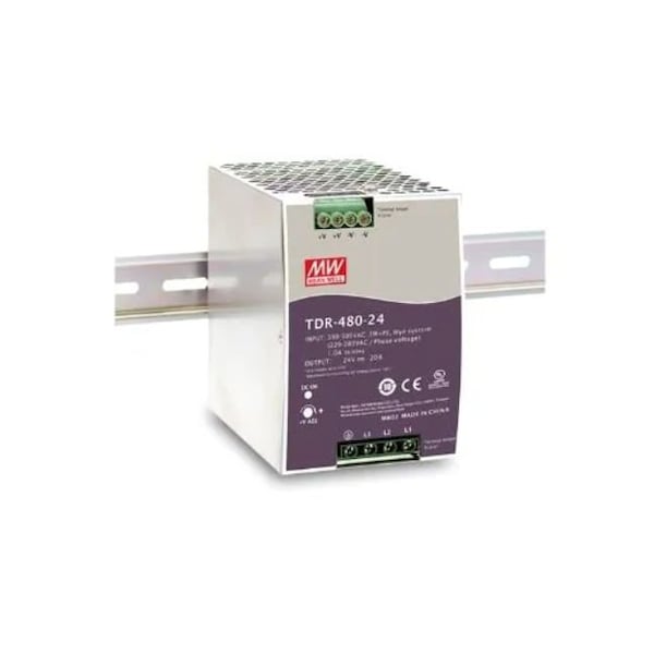 Icomtech AC/DC Power Supply, 1 Output, 24V@20A, 480W - TDR-480-24