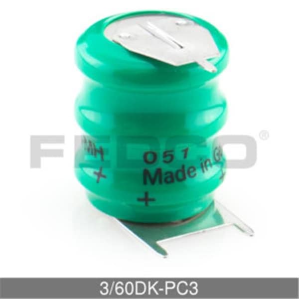 Fedco Batteries FedCo Batteries Compatible with  Varta 3-60DK-PC3 3.6V 80mAh Rechargeable Battery For Memory Support Applications - 3/60DK-PC3