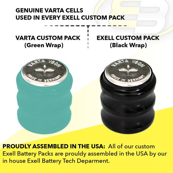 Exell Battery 3.6V 80mAh Battery 55608303015 for alarm system, consumer device - 3/V80H
