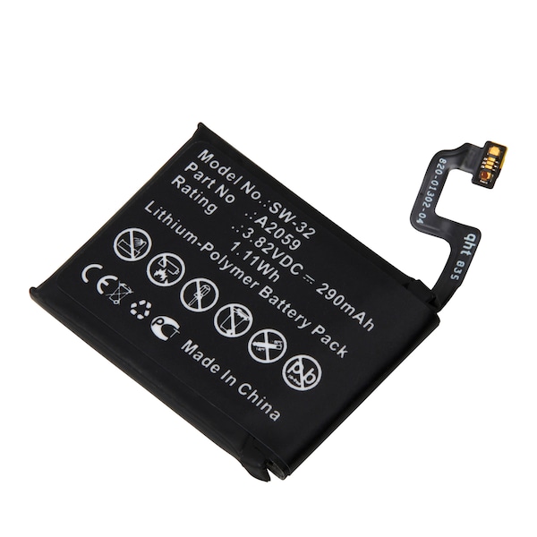 Ultralast Watch Battery, Apple A1976, Apple Watch Series 4 44mm, Apple A2059 - SW-32