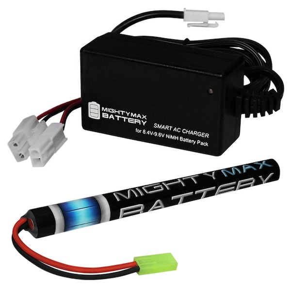 Mighty Max Battery 8.4V NiMH 1600mAh Replacement for CYMA AK47-S Gearbox Rifle With Charger - MAX3440600