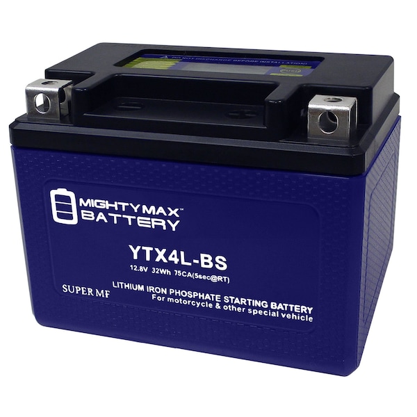Mighty Max Battery YTX4L-BS Lithium Battery Replacement for Suzuki 250 DR250S Sport - MAX3879036