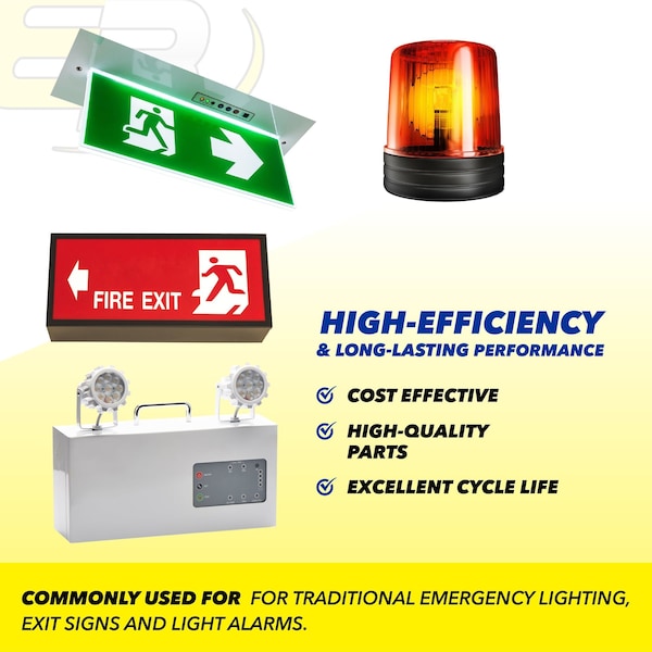Exell Battery Emergency Lighting Battery Replaces 012745 ANIC1056 CUSTOM-85 - EBE-85