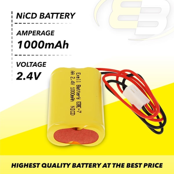 Exell Battery Emergency Lighting Battery Replaces ANIC0865 CUSTOM-7 100003A097 - EBE-7