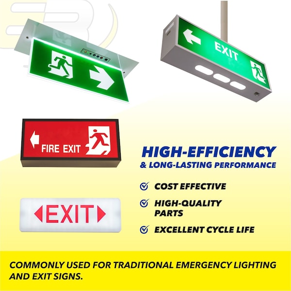 Exell Battery Emergency Lighting Battery Replaces ANIC0865 CUSTOM-7 100003A097 - EBE-7