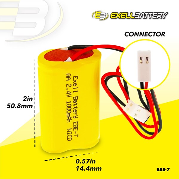 Exell Battery Emergency Lighting Battery Replaces ANIC0865 CUSTOM-7 100003A097 - EBE-7