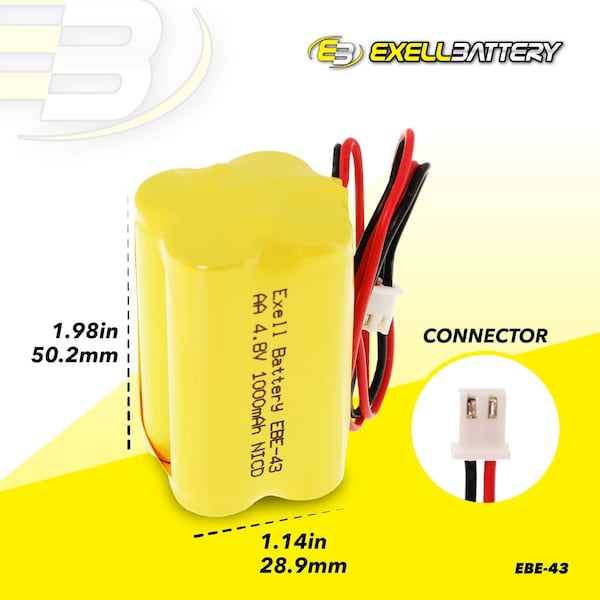 Exell Battery Emergency Lighting Battery Fits  Interstate NIC0186 Simkar 6600012 - EBE-43