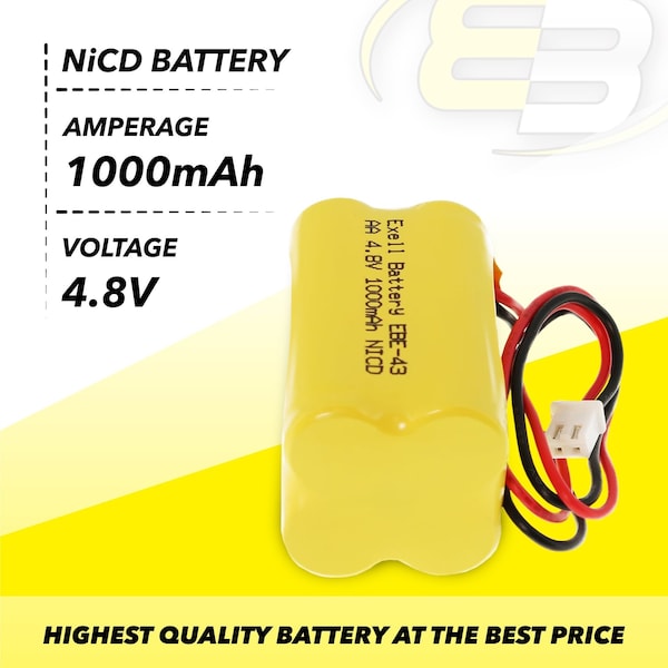 Exell Battery Emergency Lighting Battery Fits  Interstate NIC0186 Simkar 6600012 - EBE-43