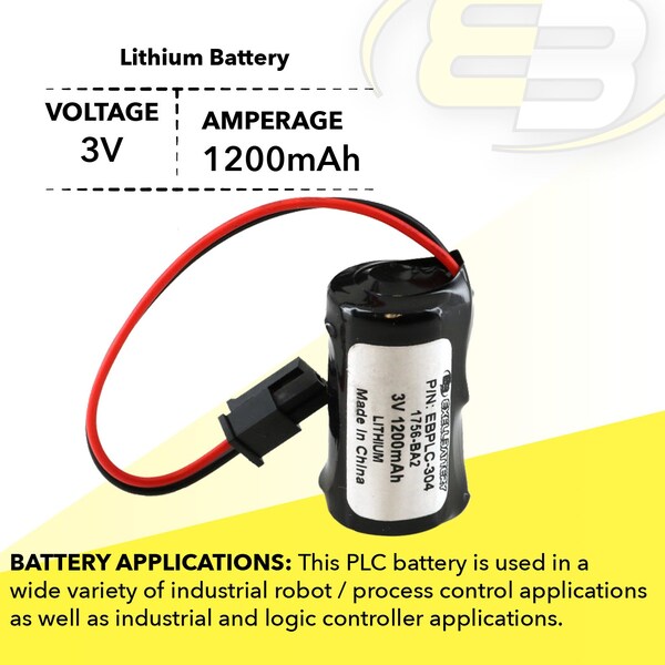 Exell Battery 3V Lithium PLC Computer Backup Battery Replaces 1756-BA2 1756-L6X - EBPLC-304