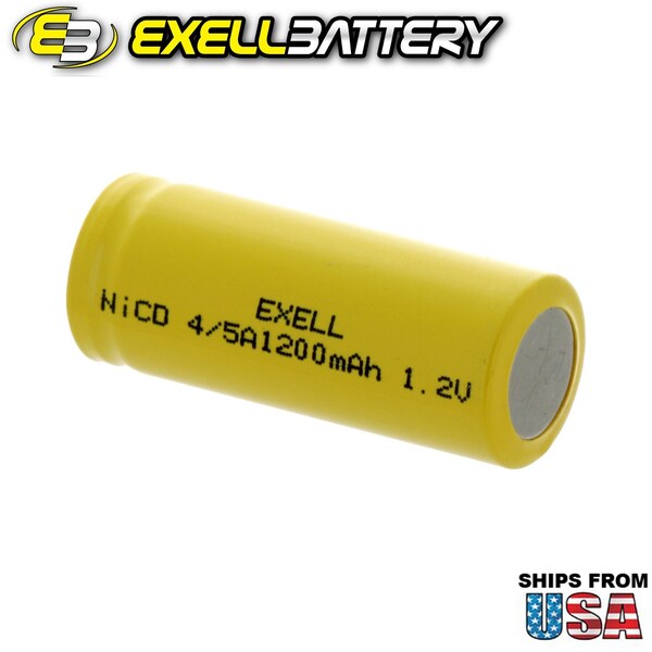 Exell Battery 4/5A 1.2V 1200mAh NiCD Button Top Rechargeable Battery - EBC-301