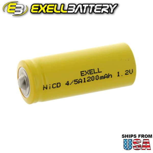 Exell Battery 4/5A 1.2V 1200mAh NiCD Button Top Rechargeable Battery - EBC-301