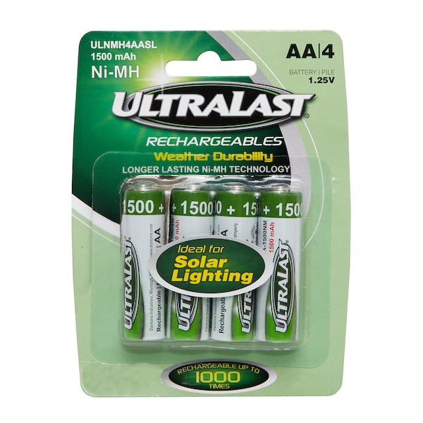 Ultralast Solar Light Battery, Ace Hardware 3002915 - ULNMH4AASL