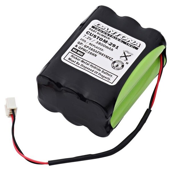 Dantona Dantona CUSTOM-291 7.2V & 3800 mAh Replacement Nickel Battery for GP-GP380AFH6YMXZ - CUSTOM-291