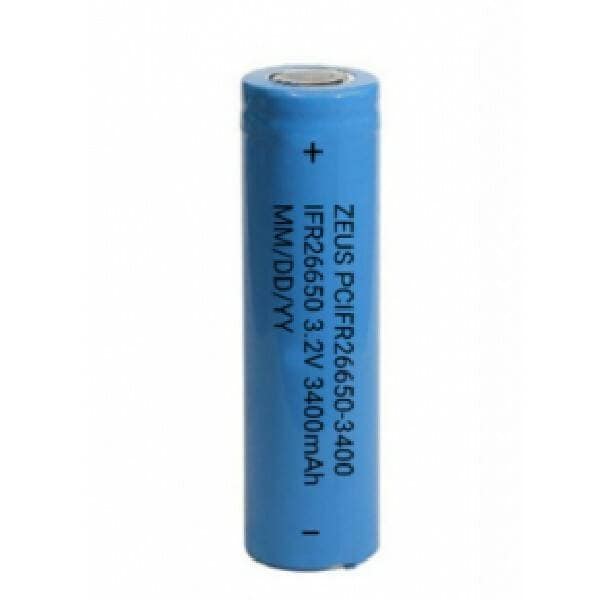 Zeus Battery Products 3.2V 3400MAH LIFEPO4 BATTERY - PCIFR26650-3400