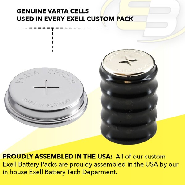 Exell Battery 6V 300mAh NiMH Battery for Portable Lighting, Torchlight, Scanner - 5/CP300H