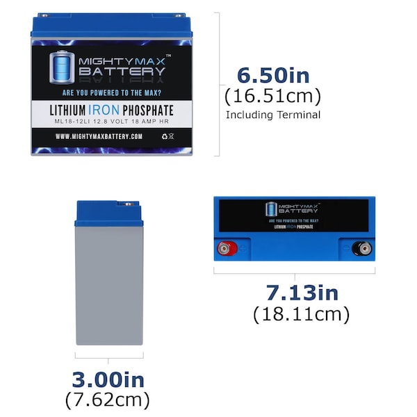 Mighty Max Battery 12V 18AH Lithium Replacement Battery for Champion Generator 9000 - MAX3918029