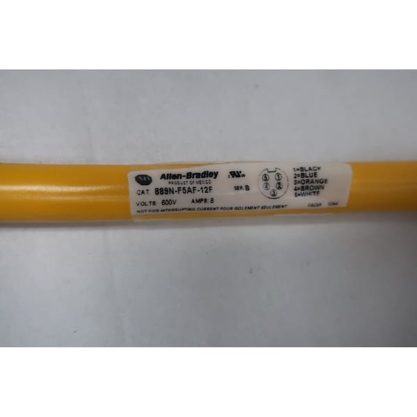 Allen Bradley 5P Mini Recto QD 12 pies 600V-AC Cable de Cordset - 889N-F5AF-12F