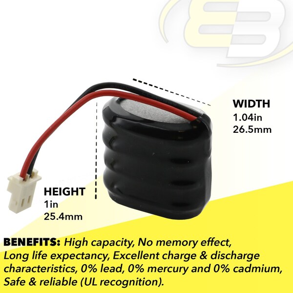 Exell Battery 4.8V 150mAh NiMH Battery for Quick Check 150 200 - 4/V150H-C