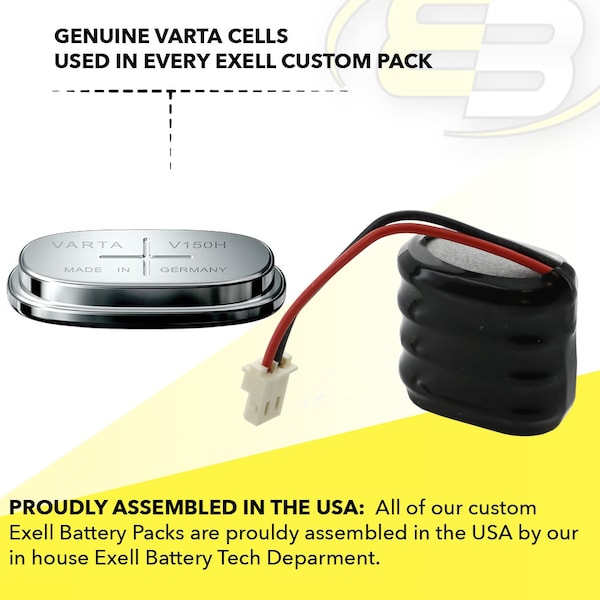 Exell Battery 4.8V 150mAh NiMH Battery for Quick Check 150 200 - 4/V150H-C