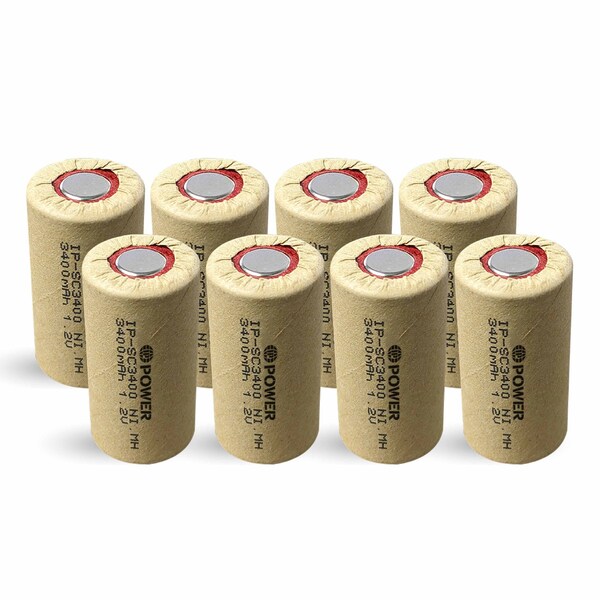 Ip Power Sub C Ni-Mh 3400mAh  8PK - IP-NH-SC-3400-FT-8