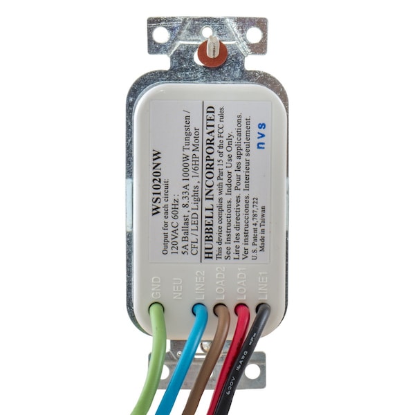 Sensores de interruptor de pared WS1021NW - WS1021NW de Hubbell Wiring Device-Kellems