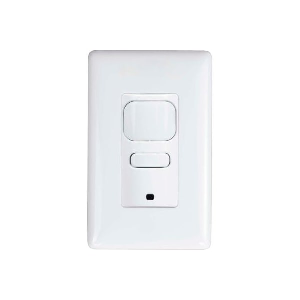 Interruptor PIR de sensor de ocupación de 1 botón de Hubbell Lighting, serie LHL, blanco - LHL-IRS1-G-WH