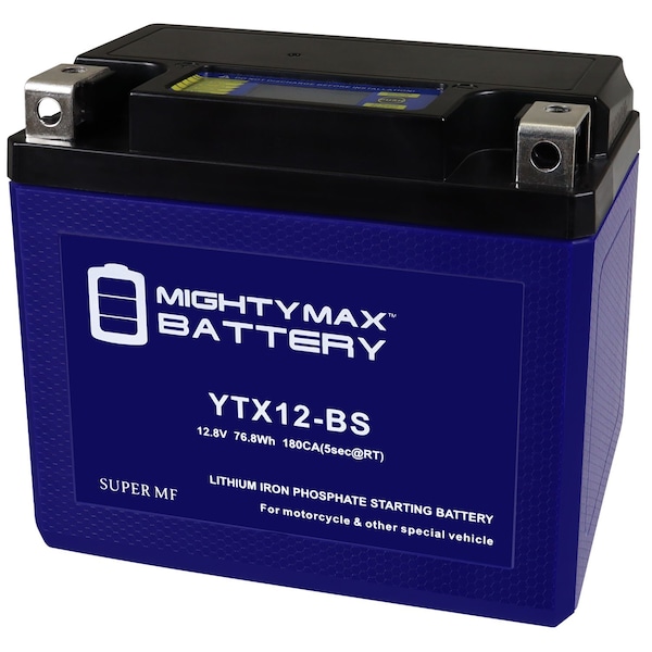 Mighty Max Battery YTX12-BS Lithium Replacement Battery compatible with Triumph Scrambler 2005 - MAX3882995