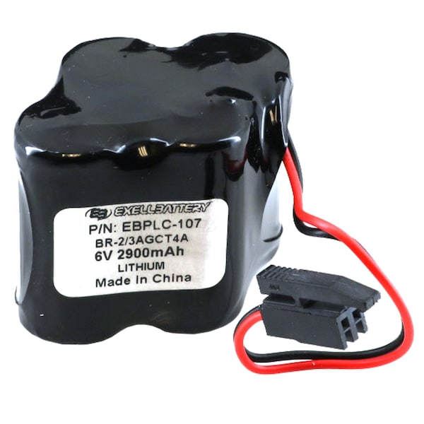 Exell Battery Exell PLC Computer Backup Battery CUSTOM-107 A98L00310025 BR-2/3AGCT4A - EBPLC-107